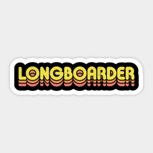 Retro Longboarder Sticker